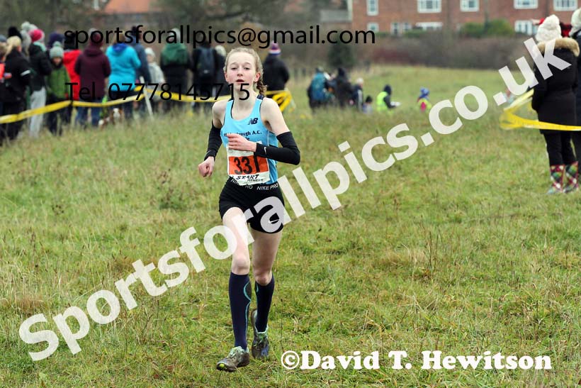 Girls under-15s, 2021 North Eastern Cross Country Championships, Sedgefield. Photo: David T. Hewitson/Sports for All Pics